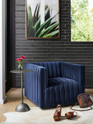 Augustine Swivel Chair - Sapphire Navy