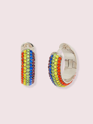 Into The Sky Rainbow Pavé Huggies