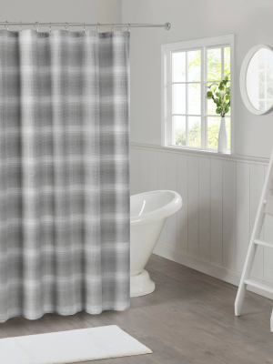 Tinge Ombre Waffle Weave Shower Curtain
