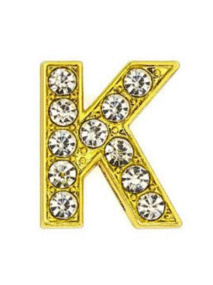 Pave Letter K - Gold Charm