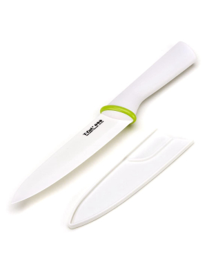 T-fal Zen 84211 Ergonomic Sharp Ceramic 6 Inch Kitchen Chefs Santoku Knife With Protective Sheath And Ergonomic Grip, White