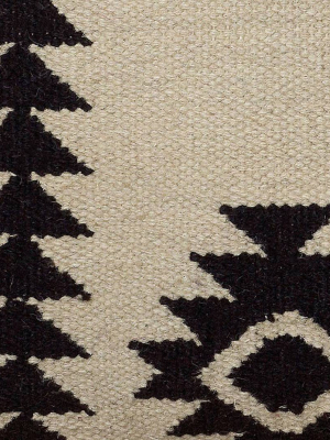 18"x18" Textured Southwestern Striped Throw Pillow Ivory/black - Rizzy Home
