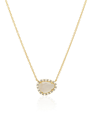 14kt Yellow Gold Moonstone Diamond Luxe Jasmine Necklace