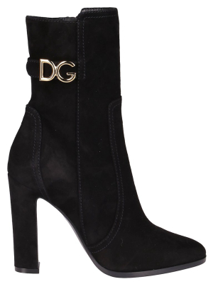 Dolce & Gabbana Dg Logo Plaque Ankle Boots