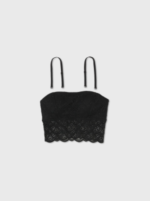 Women's Lace Longline Bralette - Colsie™ Black