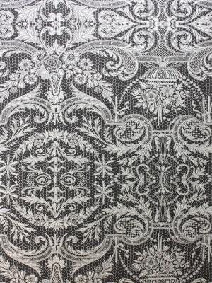 Orangery Lace Wallpaper In Black And Gray From The Belvoir Collection By Matthew Williamson