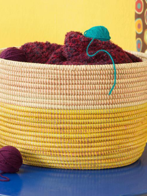 Lemon Dipped Knitting Basket