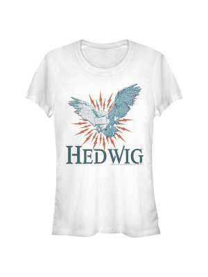 Junior's Harry Potter Hedwig Owl Flight T-shirt