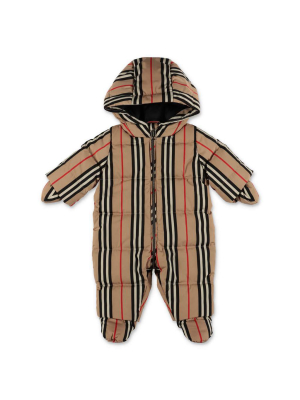 Burberry Kids Icon Stripe Puffer Onesie Set