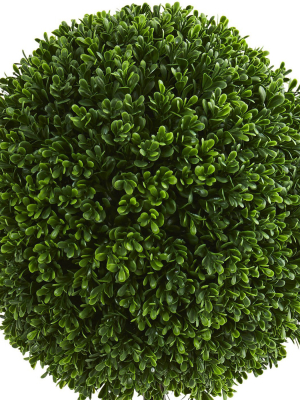 2.5ft Boxwood Ball Artificial Topiary Tree - Nearly Natural