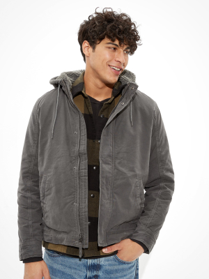 Ae Sherpa Lined Hooded Workwear Jacket