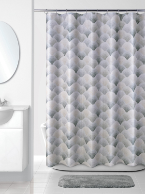 J Wave Shower Curtain Gray - Allure Home Creation