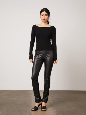 Lela Vegan Leather Pant In Black