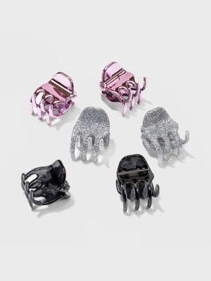 Glitter And Metallic Claw Clip Set 6pc - Wild Fable™