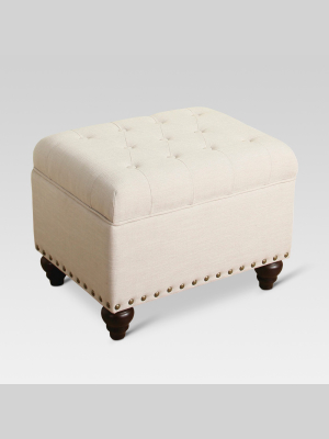 Danbury Tufted Storage Ottoman With Nailheads - Threshold™