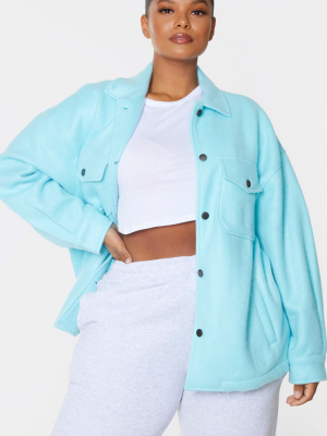 Plus Turquoise Pocket Front Shacket