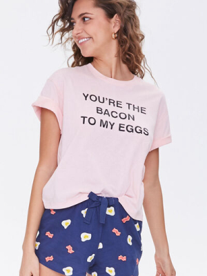 Breakfast Tee & Shorts Pj Set