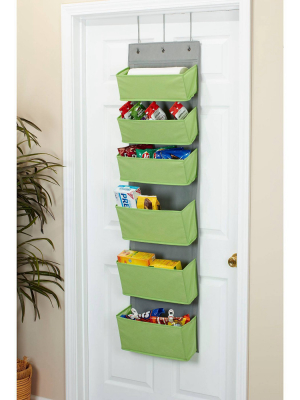 Household Essentials 6 Pocket Over The Door Organizer Lime