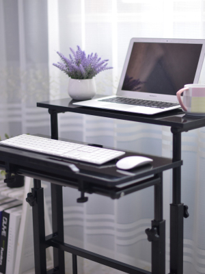 2 Tier Mobile Standing Desk With Platform Black - Mind Reader