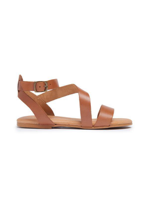 Girl's Childrenchic® Leather Glad Sandal In Natural