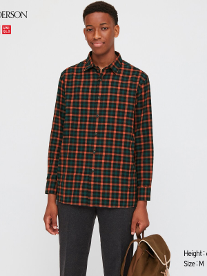 Men Flannel Checked Long-sleeve Shirt (jw Anderson)