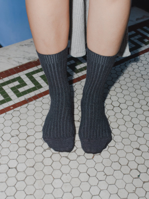 Cashmere Rib Ankle Socks