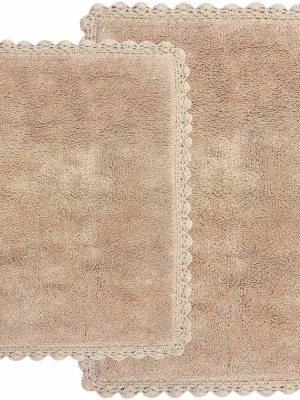 2pc Solid Crochet Bath Rug Set - Chesapeake