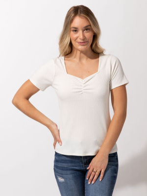 Genevieve Sweetheart Rib Top