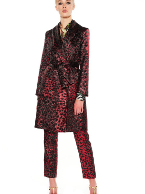 Night Leopard Wrap Coat