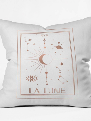 16"x16" Emanuela Carratoni La Lune Or The Moon Throw Pillow White - Deny Designs