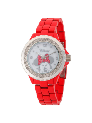 Women's Disney Minnie Mouse Enamel Sparkle Alloy Watch