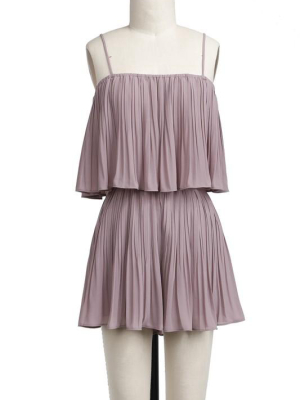 Alexa Pleated Romper Lavender