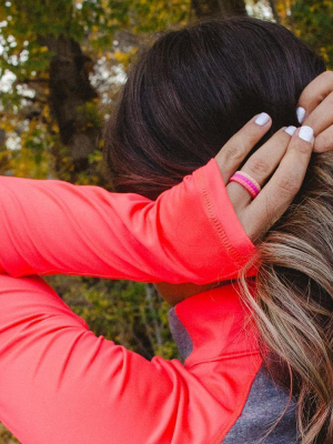 Pyramid Stackable Silicone Ring - Pink Sand