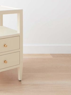 The Faux Belgian Linen Square Nightstand