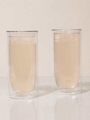 Double-wall 16oz Glasses - Set Of Two  - Wholesale - 4pc Case Pack