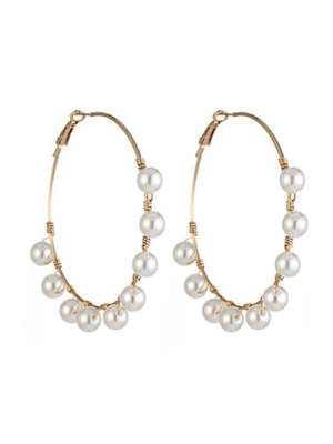 'megan' Pearl Hoop Earrings