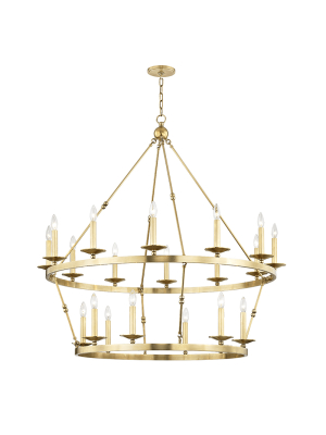 Hudson Valley Lighting Allendale 20-bulb Chandelier - Aged Brass