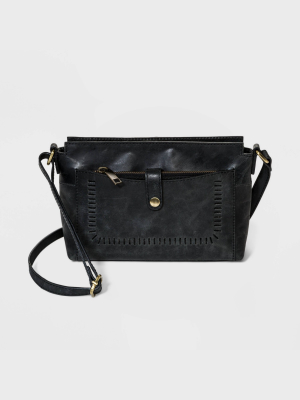 Bolo Geometric Leather Crossbody Bag With Pouch