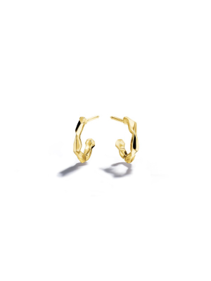 Jackson Faceted Hoop Earrings - 0.5"