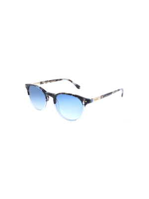 Lilly Pulitzer Palermo Bl Womens Round Sunglasses Blue Tortoise 49mm