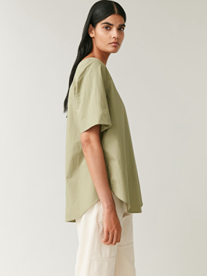 Pleated-back Cotton Top