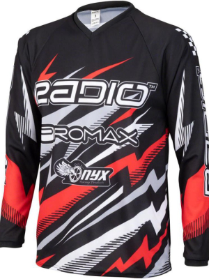 Radio Lightning Bmx Race Jersey - Red, Long Sleeve, Men's, Small