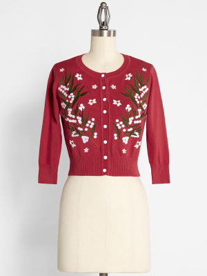 Modcloth X Collectif White Christmas Amaryllis Wonders Cardigan