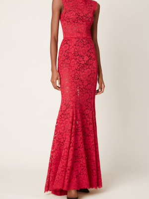 Sleeveless Lace Gown