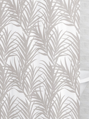 The Dove Grey Palm Shower Curtain