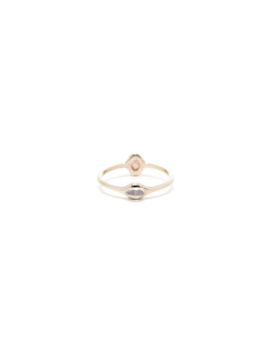 Day And Night Ring: Gold Plated Sunstone And Moonstone