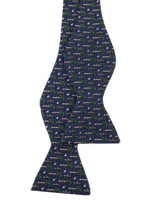 Limited Edition Nola Couture X Haspel Navy Sugarcane Print Bow Tie - O/s
