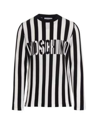 Moschino Logo Intarsia Striped Jumper