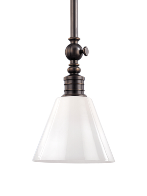 Hudson Valley Lighting Darien Pendant - Distressed Bronze & Opal Glossy