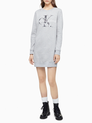 City Monogram Logo Sweatshirt Dress